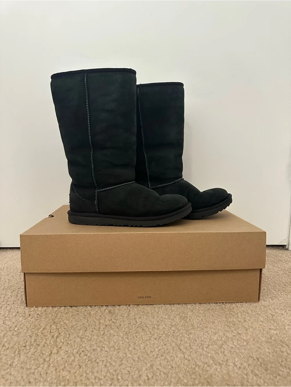 UGG Kids Classic Tall Black Suede Boots